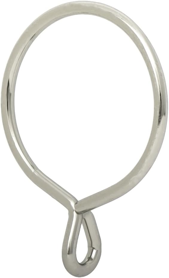 Ivilon Drapery Eyelet Curtain Rings - 2.3" Ring for Curtain Hook Pins, Set of 14 - Brushed Nickel