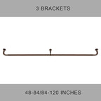 Room Darkening Curtain Rod, Wrap Around Design, Extra-Thick 1-Inch Diameter Single Drapery Rod, Extendable Metal Rod Set for the Blackout Curtains and Sheer (Coffee Gold, 48-84")