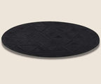 Round Black Rug – Modern Circular Rug with Non-Slip Backing | Soft Low-Pile Carpet for Living Room, Bedroom, Nursery, or Entryway(5x5)
