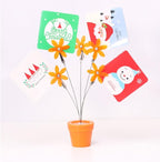 Cute Flower Table Card Memo Holder Stand,1 Pcs Photo Clips Holder Desk Stand for Memo Paper Note Monmory Photo Christmas Wedding Display with Flowerpot Shaped Plastic Base (Orange)