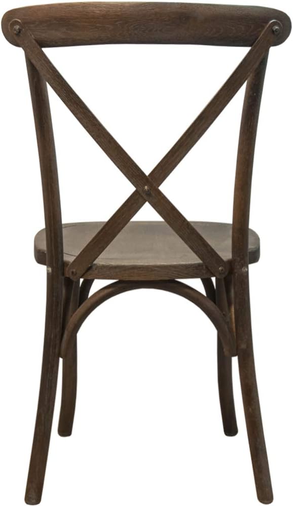 EMMA + OLIVER Gray Wash Dark Driftwood X-Back Chair