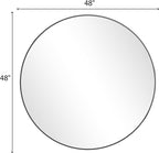 BEAUTYPEAK 48 Inch Round Mirror, Metal Frame Circle Mirror, Wall Mounted for Entryway, Bathroom, Vanity, Living Room, Black