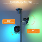 RGB Floor Lamp, 36W Bright LED Standing Lamp with 3 Swivel Lights, Color Changing Tree Tall Lamp with Remote, Stepless Dimmable Modern Floor Lamps for Living Room, Bedroom, Gaming Room,Office