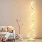 Spiral LED Floor Lamp, 40W Dimmable Floor Lamps for Living Room with Remote Control, Stepless Adjustable Colors & Brightness Standing Lamp Reading Corner Floor Lamp for Bedroom, Office -White