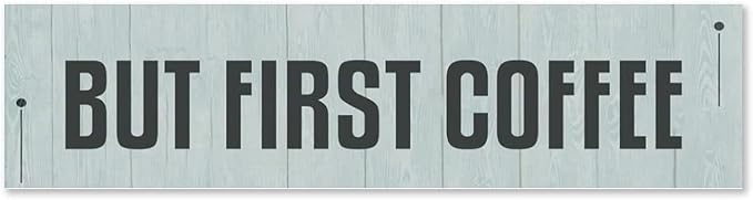 Generic Funny Wood Sign But First Coffee Rustic Wooden Hanging Sign Home Farmhouse Kitchen Wall Decoration 16 x 6 Inch