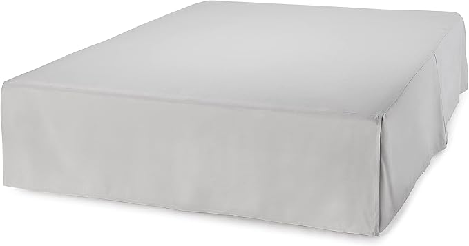 Amazon Basics Lightweight Pleated Bed Skirt, Full, Light Grey, Solid