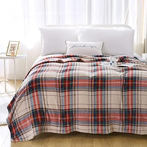 MERRYLIFE Tartan Plaid Print Throw Blanket Decorative Fleece Throw | Ultra-Plush Colorful | Couch Blanket Travel Lap | Home Gift Use(60" 90",Tartan)