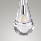 Modern Raindrop Pendant Lights, Kitchen Island Pendant Lights, Nickel Colored Brass Base Dining Room Light Fixture, and Interior Chandelier in The Living Room Hallway, Including The Bulb