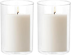 uxcell Hurricane Candle Holder (H:5.9" OD:4"), Pillar Floating Candles Holder Clear Glass Cylinder Flower Vases for Table Centerpiece Wedding Party Home Decoration 2Pcs