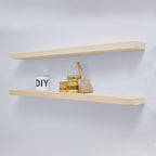 Homeforia Wood 48 inch Floating Shelf, High End Solid Natural Wood 48inch Floating Shelves for Wall Mounted, Unfinished Wooden Large Floating Shelves, Heavy Duty Bracket, 48 X 6.5 X 1.75 in, Set of 2