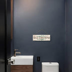 Bathroom Sign Wall Decor, Bathroom Wall Art with Plant Print, Rustic Farmhouse Wall Hanging Plaque Home Kitchen Decorative Bathroom, 4.7 x 13.7 inches