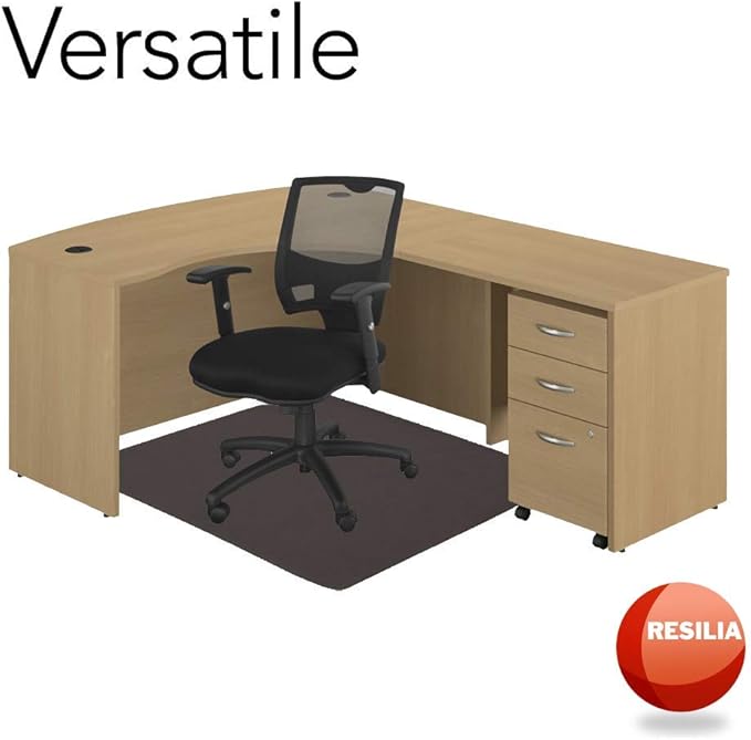 RESILIA Office Desk Chair Mat - for Low Pile Carpet (with Grippers) Black, 48 Inches x 48 Inches, Made in The USA