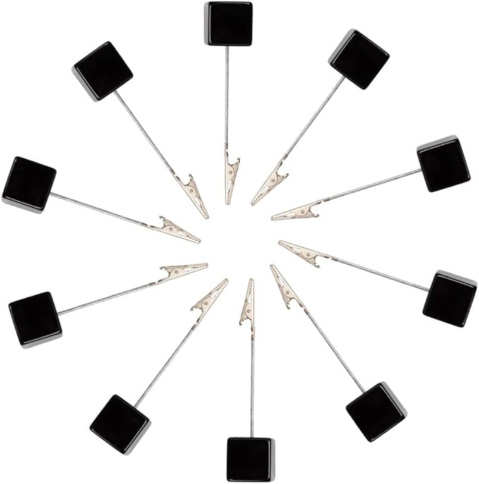 10pcs Table Number Holder Name Place Card Holder Memo Clip Holder Stand Note Holder Pictures Card Paper Menu Clip (Black)