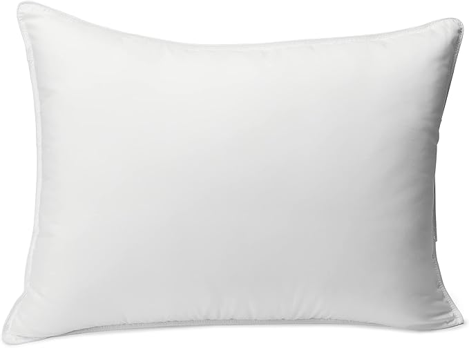 Amazon Basics Down Alternative Pillow for Back Side Sleepers, Medium Density, Standard Size, 26" x 20", 2-Pack, White