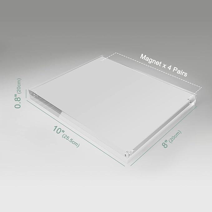 SYNTRIFIC Acrylic Frames 8x10,5 Pack 10+10mm Thickness Frame Acrylic,Freestanding Double Sided Magnetic Frame Lucite Frame Transparent Gift for Desktop Display