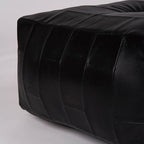 Square (Jumbo) Shaped Buffalo Leather Handmade Eco-Friendly Black Pouf - Square Pouf, 26"x26"x14", Geometric Pouf, Buffalo Leather Pouf, Recycled Cotton Filled Stuffed Pouf, Seating Pouf PF25