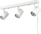 Globe Electric 60024 22" 3-Light Plug-in Track Lighting, Matte White, 15 Foot Cord, in-Line On/Off Rocker Switch, Kitchen, Bathroom, Home Essentials, Ceiling Light, Dorm, Dining Room, Hallway