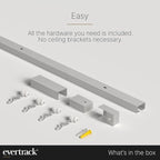 Curtain Track - Ceiling Mounted Curtain Rail for Curtains, Drapes, and Room Dividers - USA Made - Medium (16 Feet), Anodized Silver