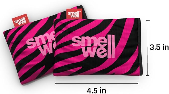 SmellWell - Scented Shoe Deodorizer Inserts - Odor Eliminators - Activated Bamboo Charcoal + Minerals - Natural Fresheners for shoes, bags, gloves - 2 x 1.8oz Original Size Pink Zebra