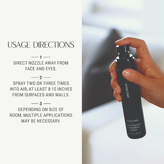 Homecourt Room Deodorant, Natural Room Spray, Fine Fragrance of Basil & Ripe Fig, For Kitchen, Bathroom & more, Clean Formula, Mandarin Basile, 3.4 oz