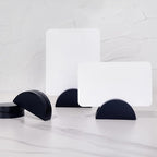 UNIQOOO 10 Set 2" Arch Black Birch Wood Stand with Cards |1.2mm Slot, for Name Cards, Place Card Holder, Photo Display Stand | for Event Decor, Retail Shop, Cafe Restaurant Menu, Business Card, Name Tag