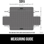 GORILLA GRIP Patented Waterproof Slip-Resistant 70” Sofa Protector Cover, for Leather or Fabric Couch Cushion, Large Microsuede Furniture Covers Dogs Pets Machine Washable Slipcover, Charcoal