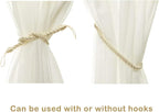 BEL AVENIR Curtain Ropes Tiebacks Tie-Backs, Curtain Handmade Holdbacks with 2 Metal Screw Hooks (Beige, 2pack)