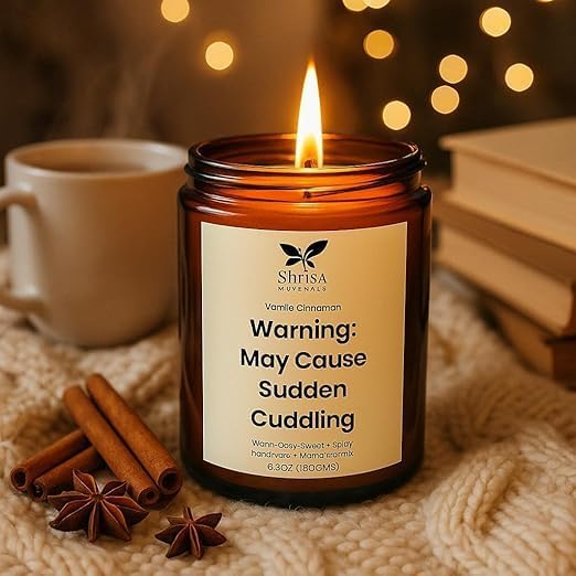 Vanilla Cinnamon Soy Jar Candle – 6.3oz Handmade Scented Candle for Stress Relief – Non-Toxic, Long-Lasting & Odor Eliminating – Aromatherapy Gift for Home, Spa, Birthday, Couple