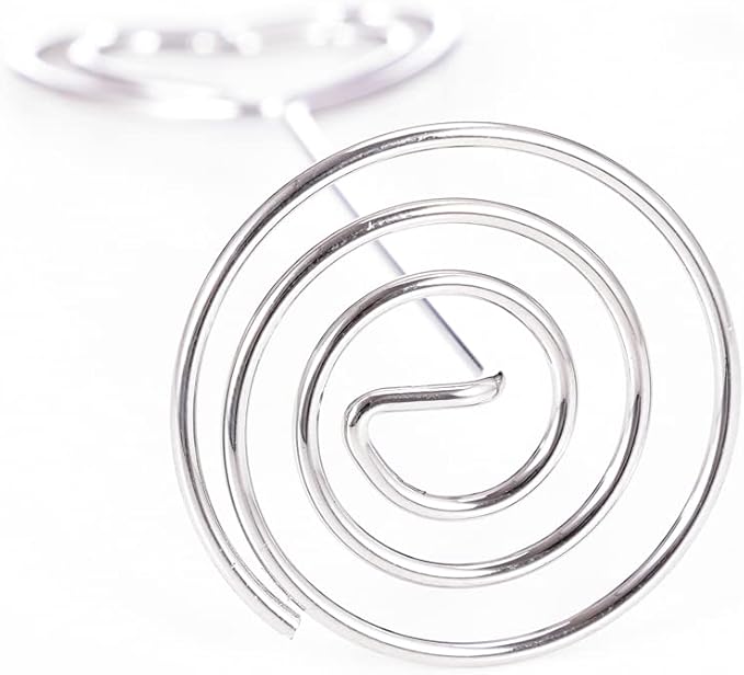 12pcs Table Number Holders Metal, 3.35 inch Place Card Stands for Wedding Centerpieces, Birthday Party - Table Card & Photo Picture Holders (Silver-Heart Shaped)