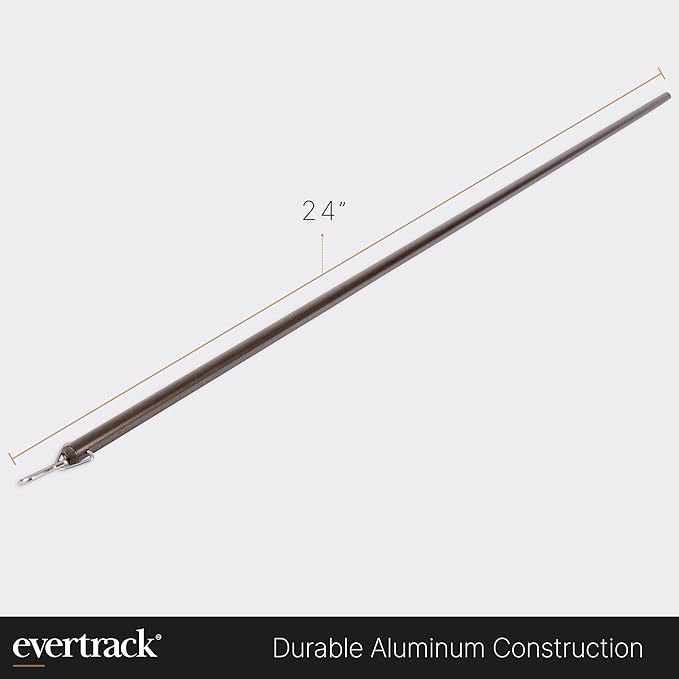 Curtain Wand - Aluminum Curtain and Drapery Pull Rod with Stainless Steel Hardware for Curtains, Draperies, and Room Divider Curtains - 24 Inches, Metallic Bronze - Pack of 2