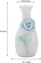 Handmade Ceramic Small vase Creative mini vase Home Decoration Ornament with 3D Floral Design (3D Flowers-rose1PCS)