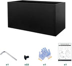 Black Planter Box Galvanized Steel Metal Planter Rectangular Indoor Large Outdoor Planters Steel Metallic Heavy Flower Pot 36In x 12In x 16In Commercial Residential for Patio, Deck, Backyard, Garden