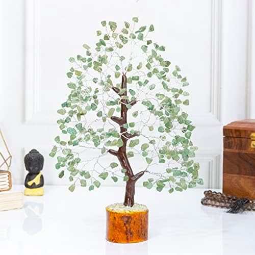 Green Jade Crystals Tree of Life Decor for Shelf Healing Crystals Spiritual Gift Sage Green Office & Room Decor House Warming Gifts New Home Decor Feng Shui Birthday Gifts for Women & Men