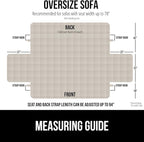GORILLA GRIP Patented Waterproof Slip-Resistant Oversized 78” Sofa Protector Cover, for Leather or Fabric Couch Cushion, Large Microsuede Furniture Covers Dogs Pets Machine Washable Slipcover, Taupe