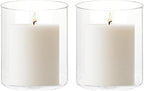 uxcell Hurricane Candle Holder (H:4.7" OD:4"), Pillar Floating Candles Holder Clear Glass Cylinder Flower Vases for Table Centerpiece Wedding Party Home Decoration 2Pcs