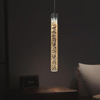 Modern Pendant Lights Kitchen Island Black Crystal Mini Pendant Light with Dimmable LED 2700K-6000K,Bubble Crystal Chandelier Dining Room and Bar - 1 Pack