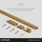 Curtain Track - Ceiling Mounted Curtain Rail for Curtains, Drapes, and Room Dividers - USA Made - Mini (4 Feet), Satin Brass