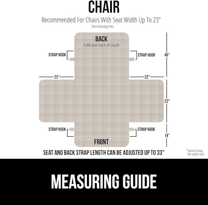 GORILLA GRIP Patented Waterproof Slip-Resistant 23" Chair Protector Cover, for Leather or Fabric Couch Cushion, Large Microsuede Furniture Covers Dogs Pets Machine Washable Slipcover, Taupe