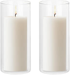 uxcell Hurricane Candle Holder (H:5.9" OD:2.6"), Pillar Floating Candles Holder Clear Glass Cylinder Flower Vases for Table Centerpiece Wedding Party Home Decoration 2Pcs