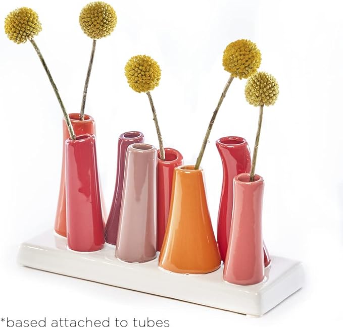 Chive - Pooley 2, Ceramic Flower Vase, 8-Tube Shape (Pumpkin)