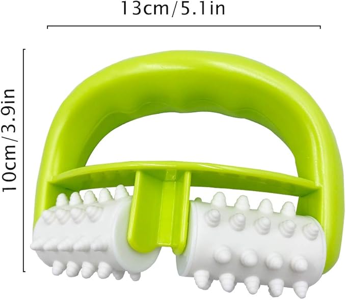 Cellulite Massage, Manual Roller Massage with Two-Wheel Massage Handle,Relax Muscles to Relieve Stress,Increases Blood Circulation,Apply to Arm/Shoulder/Leg/Back/Buttocks/Abdomen(Green)