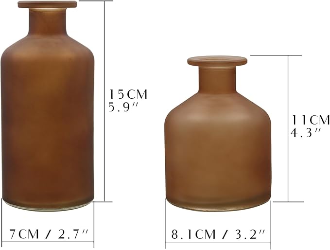 Fall Flower Vases Set of 8, Multi Color Flowers Vases, Mini Glass Vase for Wedding, Floral Arrangements, Thanksgiving Table Centerpieces