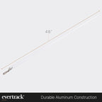 Curtain Wand - Aluminum Curtain and Drapery Pull Rod with Stainless Steel Hardware for Curtains, Draperies, and Room Divider Curtains - 48 Inches, White - Pack of 2