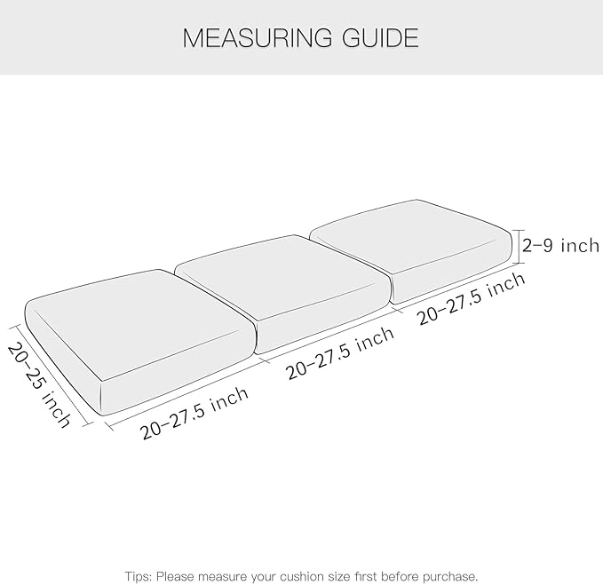 Yates Home PU Leather Couch Sofa Cushion Slipcover Water-Proof Elastic Chair RV Seat Covers Loveseat Sofa Furniture Protector Slip Cover for Seater Replacement Living Room（3 Pieces, Light Gray）