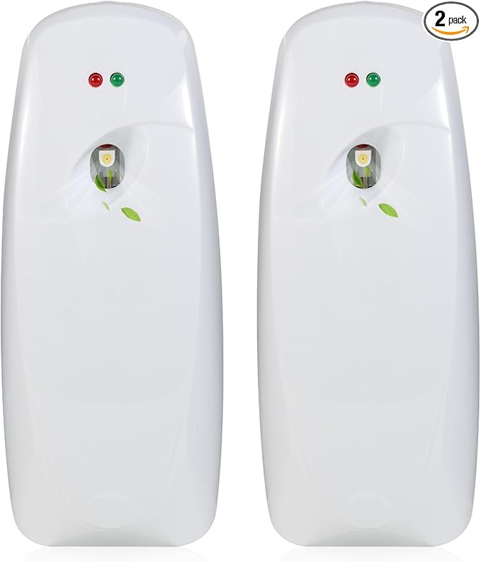 2PCS Automatic Air Freshener Spray Dispenser - Commercial and Home Use - Multiple Time Scent/Mist Release Settings for Room/Restroom Sprayer,Air Freshener not Included,White