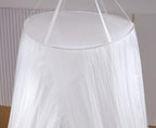 VETHIN Double Layer Princess Round Dome Canopy Bed Curtain for Girls Adults,Children Dreamy Mosquito Net,Cute Bedroom Decoration Castle Play Tent Reading Nook Canopies (Dome-White/White)