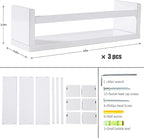 AZSKY Floating Bookshelf for Kids Room White Nursery Shelves Picture Ledge Wall Shelves for Bathroom Decor Kitchen Spice Rack Book Shelf Photo Organizer for Baby Nursery Décor 16 Inch Set of 3