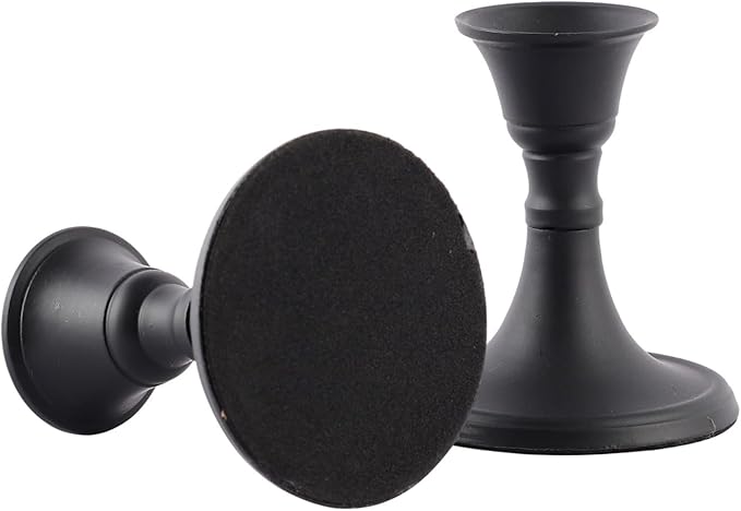 Rely+ Candlestick Holders Set of 2 Mini Stand Dinning Coffee Table Centerpiece Candle Holders Taper Candlesticks Holders Decor Home Easter Candle Holder for Mantel Wedding Party (Black)