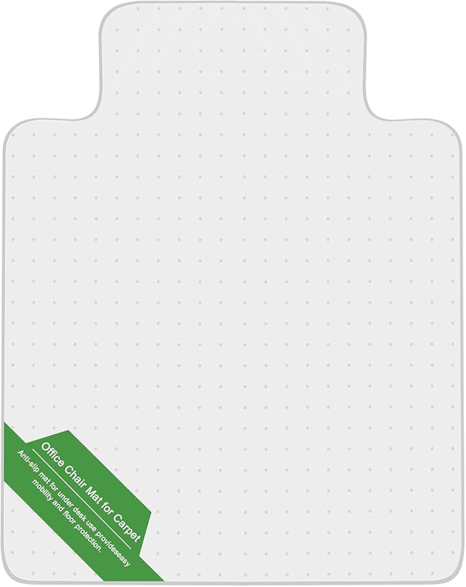 Heavy Duty Office Chair Mat for Carpet 45"x54" PVC Material Chair Mat for Carpeted Floor Slip Resistant Carpet Protector for Home Office Easy Glide Desk Floor Mat for Office Chair on Carpets(Clear)
