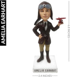 Amelia Earhart Collectible Aviation Bobblehead, Premium Polyresin Statue, Historical Woman Explorer and Pilot